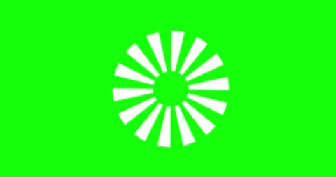 Circle white fat dashed turning on green screen Stock Footage 338233586