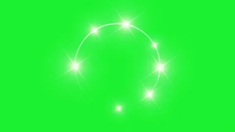 Circle with white glitter sparkles on green screen background Video stock 339197028