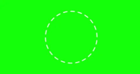 Circle white on green background thin dashed turning 動画素材 339094443