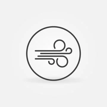 Circle with Wind linear vector concept icon or logo イラスト素材