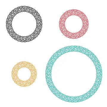 Circle window and photo frame with ivy boarder Stock Illustration