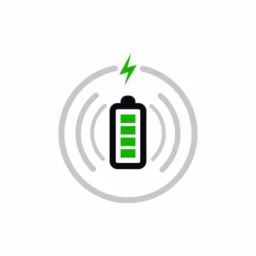 Circle Wireless Battery Charging Icon Stock Illustration