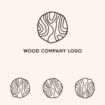Circle wood pattern with variant style shape Stock Illustration