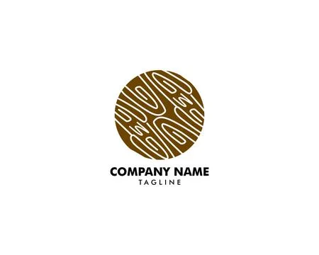 Circle with Wooden Texture Logo Design Vector Illustration Stock Illustration