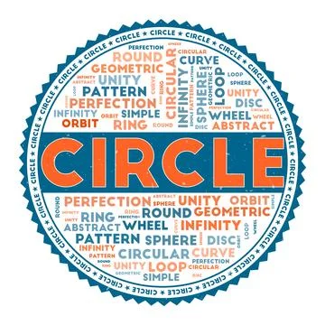 CIRCLE word image. Circle concept with word clouds and round text. Nice col.. Stock Illustration