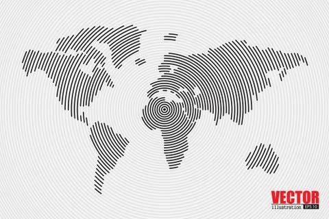 CIRCLE WORLD MAP 2 Stock Illustration