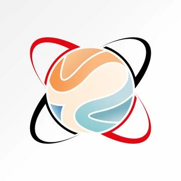 Circle world with motif pattern ellipse swoosh timeless ornament ancient idea Stock Illustration