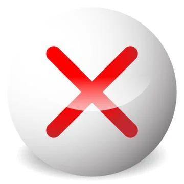 Circle with X shape, cross. Delete, remove, quit button. Red closure, wrong,  Stock Illustration