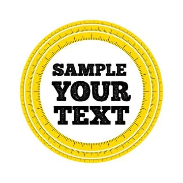 A circle of a yellow measuring centimeter tape on a white background and in the Stock Illustration