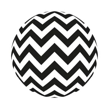 Circle zig zag design element. Zigzags round logo. Geometric texture. Vector art Stock Illustration