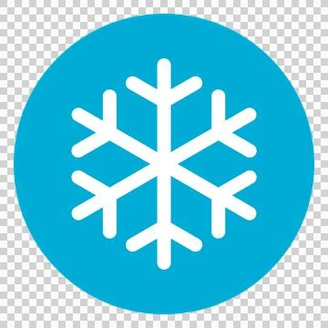 Circled simple snowflake icon (light blue) Stock Illustration