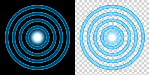 Circles abstract glowing concentric rings energy pulse radial wave futuristic li Illustrazione stock