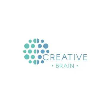 Circles, abstract logo. Creative brain vector logotype. New technology Stock Illustration