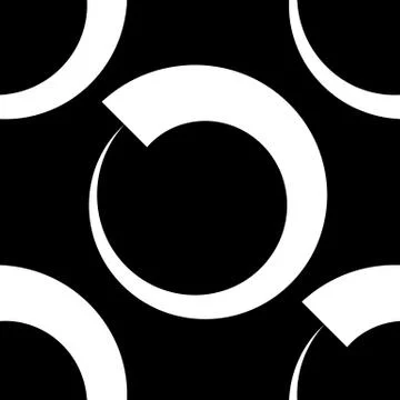 Circles abstract repeatable geometric pattern, monochrome background Stock Illustration