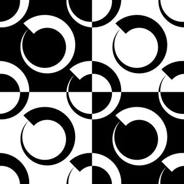Circles abstract repeatable geometric pattern, monochrome background イラスト素材