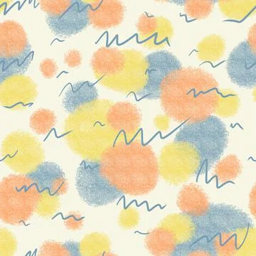 Circles abstract seamless pattern background raster, stylish abstract dots. Stock Illustration