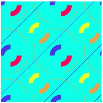 Circles and diagonal lines seamless pattern Stock Illustration