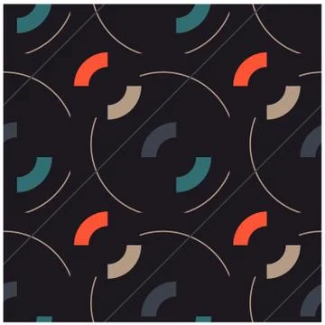 Circles and diagonal lines seamless pattern Stockillustratie