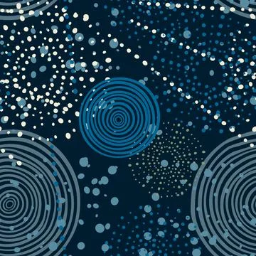Circles and dots hand drawn pattern Stock Illustration