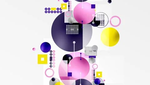 Circles and elements geometric abstract background Stock Illustration