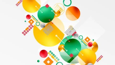 Circles and elements geometric abstract background Illustrazione stock
