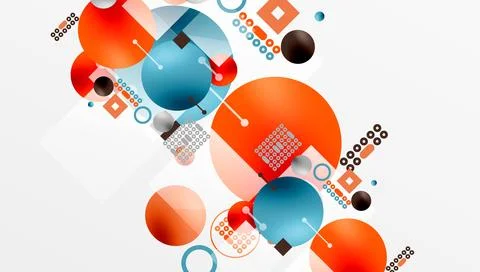 Circles and elements geometric abstract background Illustrazione stock