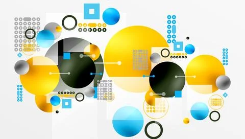 Circles and elements geometric abstract background Illustrazione stock
