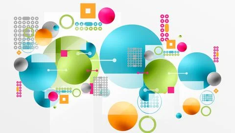 Circles and elements geometric abstract background イラスト素材