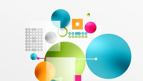 Circles and elements geometric abstract background Stock Illustration