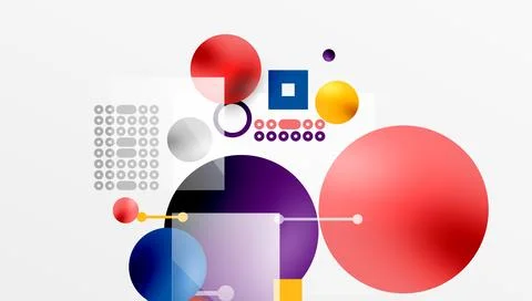 Circles and elements geometric abstract background Illustrazione stock