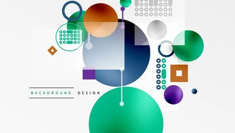 Circles and elements geometric abstract background Illustrazione stock