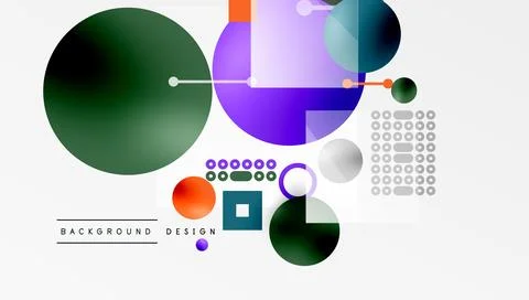 Circles and elements geometric abstract background Illustrazione stock