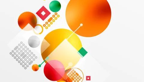 Circles and elements geometric abstract background Stock Illustration