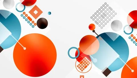 Circles and elements geometric abstract background Illustrazione stock