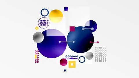 Circles and elements geometric abstract background Stock Illustration