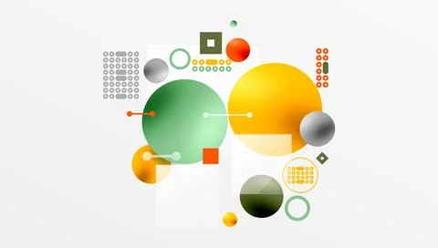 Circles and elements geometric abstract background Illustrazione stock