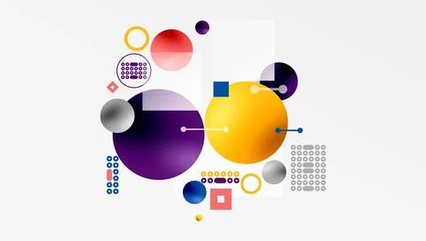 Circles and elements geometric abstract background Illustrazione stock