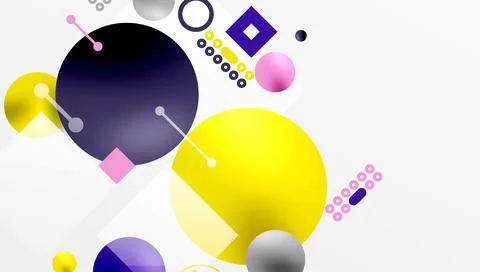 Circles and elements geometric abstract background Stock Illustration