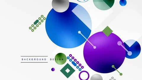 Circles and elements geometric abstract background Stock Illustration