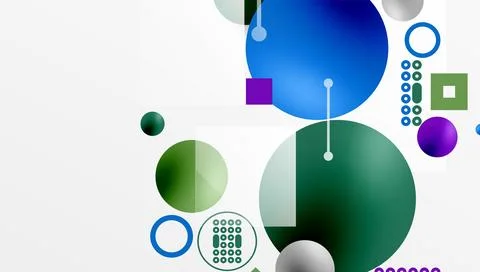Circles and elements geometric abstract background Stock Illustration