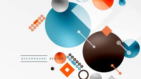 Circles and elements geometric abstract background Stock Illustration