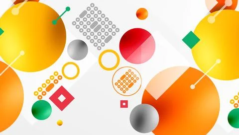 Circles and elements geometric abstract background Illustrazione stock