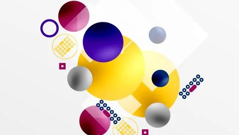 Circles and elements geometric abstract background Illustrazione stock