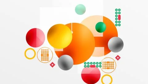 Circles and elements geometric abstract background Stock Illustration