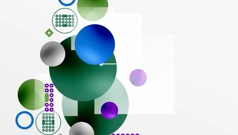 Circles and elements geometric abstract background Illustrazione stock