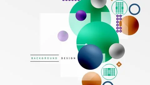 Circles and elements geometric abstract background Illustrazione stock