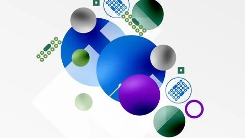 Circles and elements geometric abstract background Illustrazione stock
