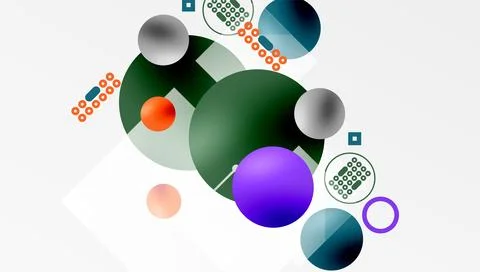 Circles and elements geometric abstract background 스톡 일러스트