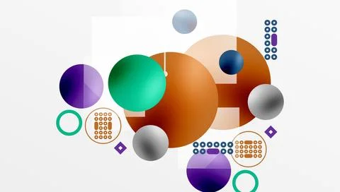 Circles and elements geometric abstract background Illustrazione stock