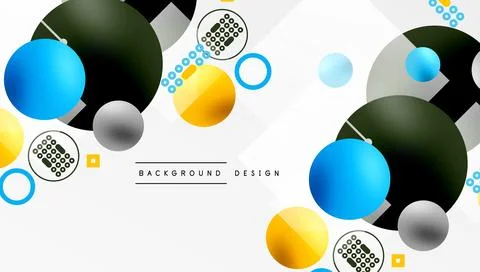 Circles and elements geometric abstract background Illustrazione stock